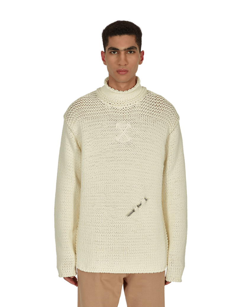 Пуловер Off-White Meteornail Knit Zip Mockneck Sweater Бежово | OMHA122F21KNI001 6161