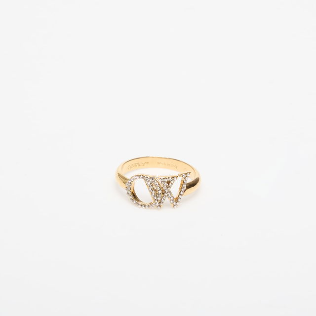 Off-White OW Ring with Rhinestones