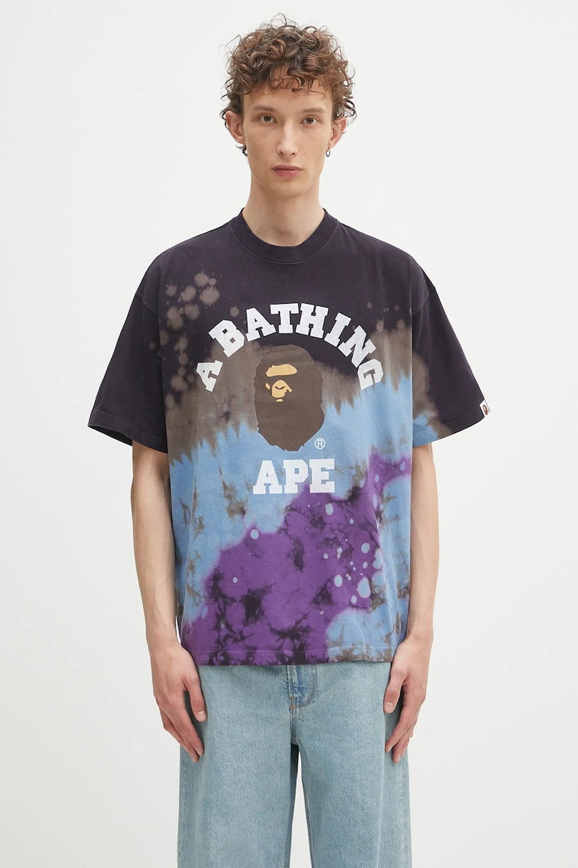 Тениска BAPE Tie dye college T-shirt Многоцветен | 1K80109003