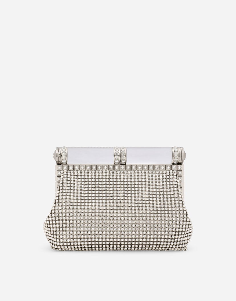 Дамска чанта Dolce & Gabbana Mesh Rhinestone Mini Clutch Bag Металик | BB7097AY0958C763