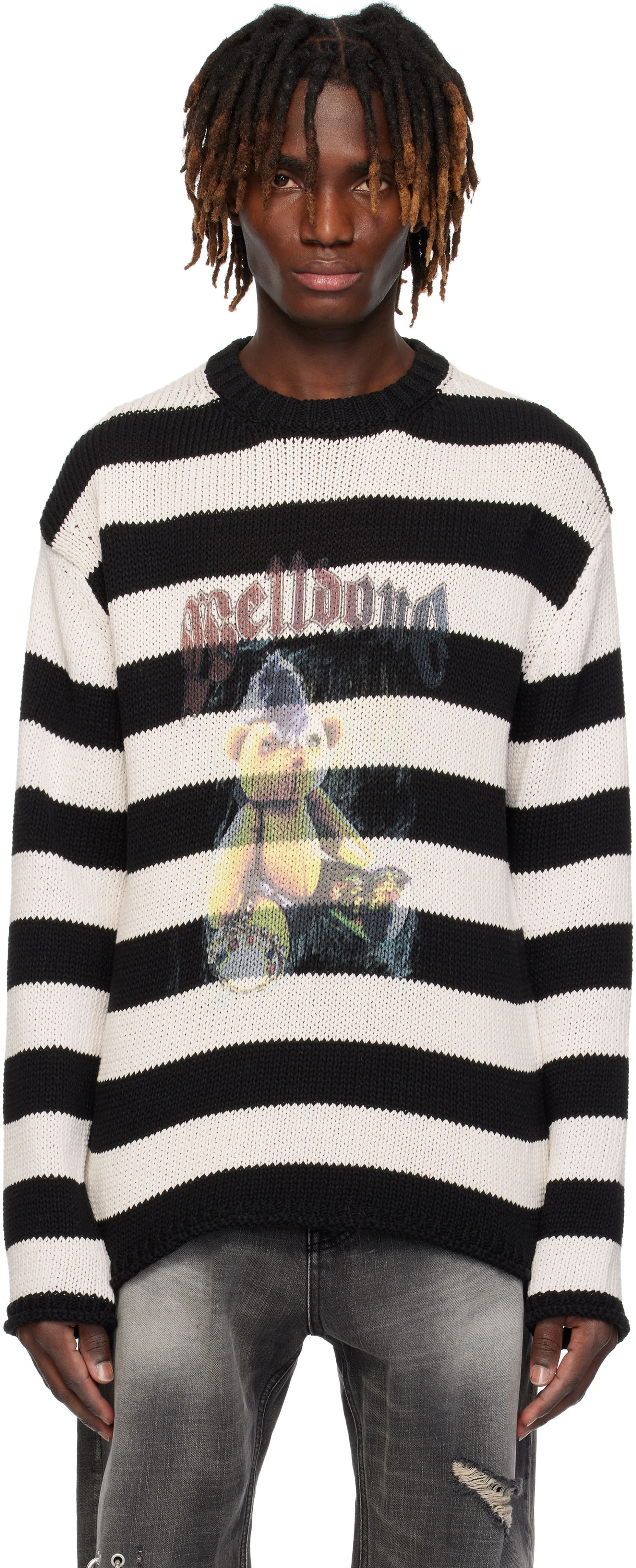 Пуловер We11done We11done Punk Teddy Striped Sweater Многоцветен | WD-KT0-25-655-U-IV, 0