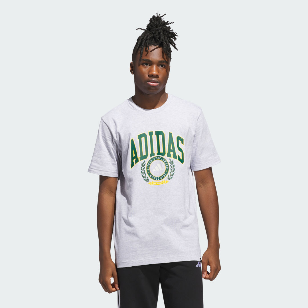 Тениска adidas Performance Collegiate Graphic T-Shirt Сиво | JV8442, 0