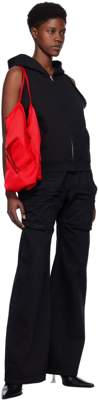 Суитчър We11done We11done Sleeveless Zip-Up Hoodie Черно | WD-TJ0-24-756-W-BK, 3