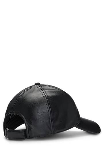 Шапка с козирка BOSS Faux-Leather Cap with Monogram Черно | 50533381, 1