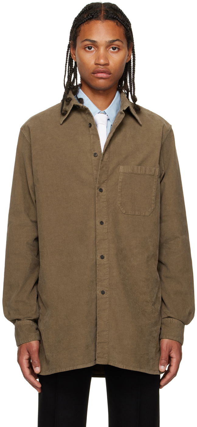 Риза The Row Melvin Button-Up Long Sleeve Shirt Зелено | 542-W2789, 0