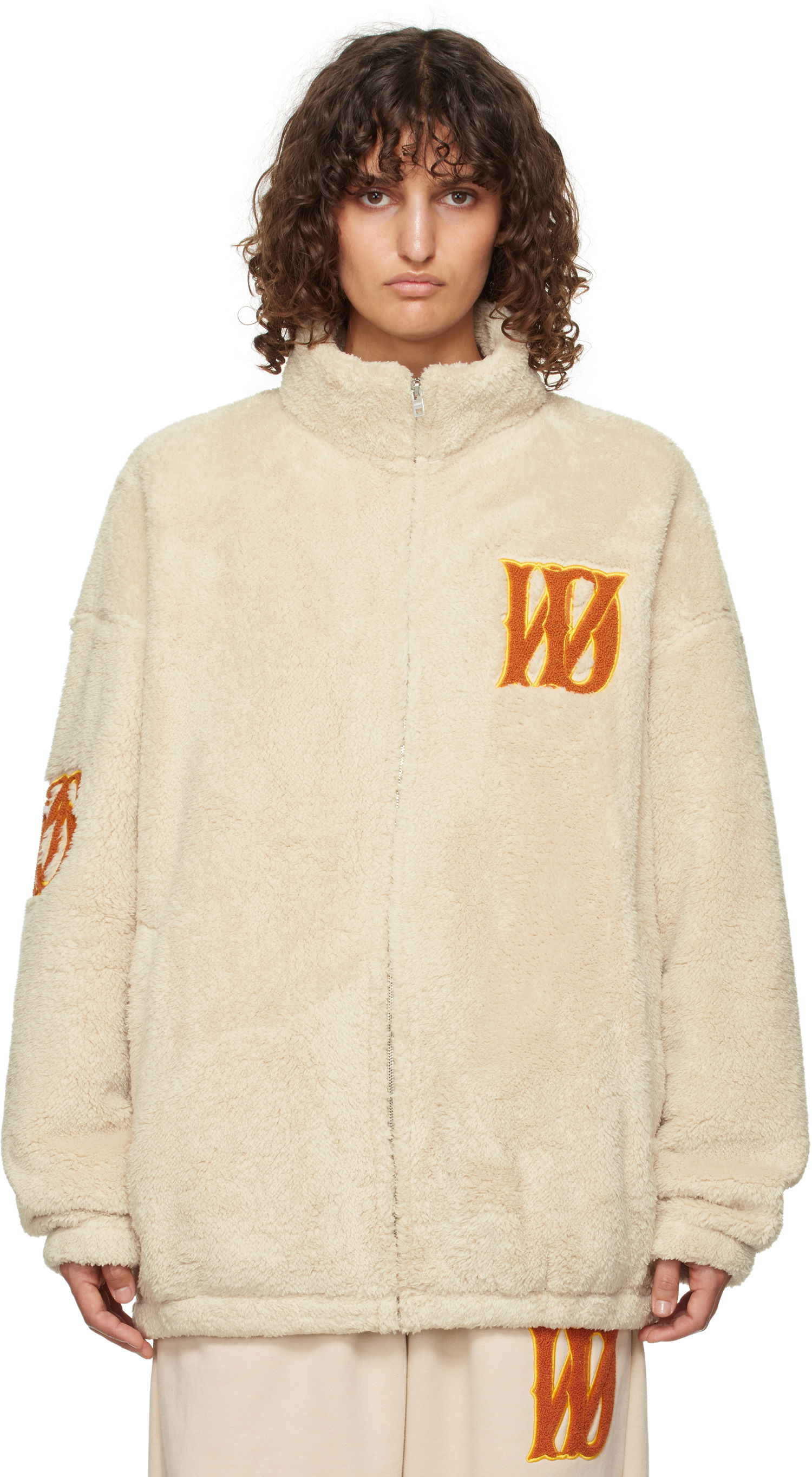 Суитчър We11done We11done Bouclé Logo Fleece Jacket Бежово | WD-TJ3-24-821-U-BG, 0