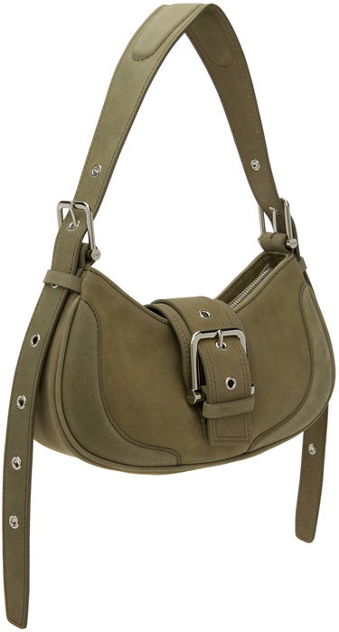 Чанта през рамо OSOI Suede Shoulder Bag With Buckle Зелено | 24FWB05002120, 1