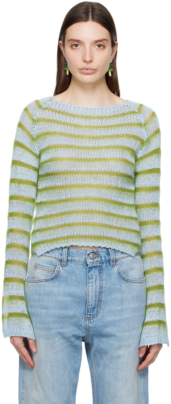 Пуловер Marni Striped Sweater Зелено | GCMD0512Q0 UFCB21