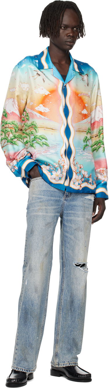 Риза Casablanca Casablanca 'Tennis Club' Silk Print Long Sleeve Shirt Многоцветен | U-MPF25-SH-006-01, 3