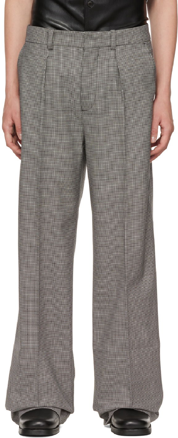 Панталони Nanushka Nanushka Cian Houndstooth Pleated Trousers Сиво | NM22PFPA00299, 0