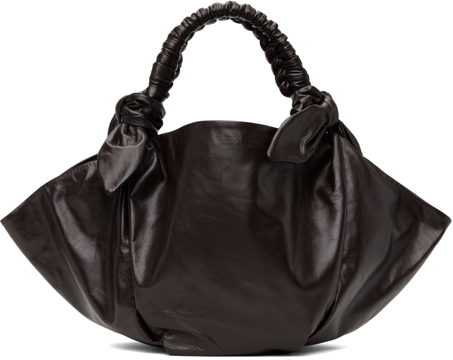 Голяма пазарска чанта Bottega Veneta Leather Knotted Shoulder Bag Кафяво | 796263 VA9A8, 0