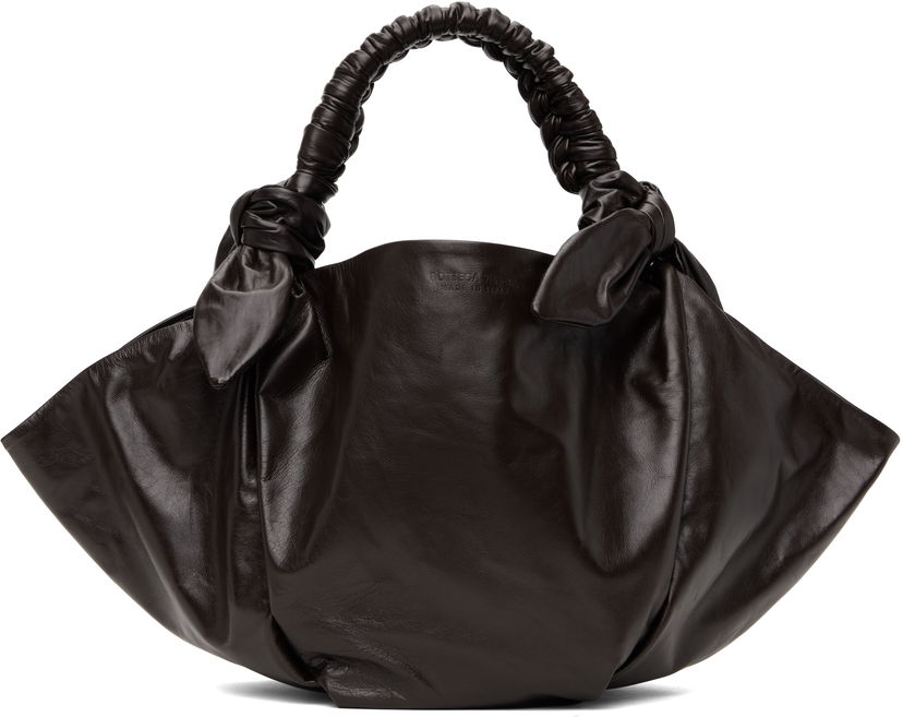 Голяма пазарска чанта Bottega Veneta Leather Knotted Shoulder Bag Кафяво | 796263 VA9A8