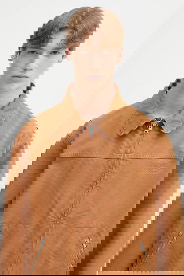 Яке Maison Margiela MM6 Maison Margiela Collared Full-zip Utility Jacket Кафяво | SH0AM0048, 3