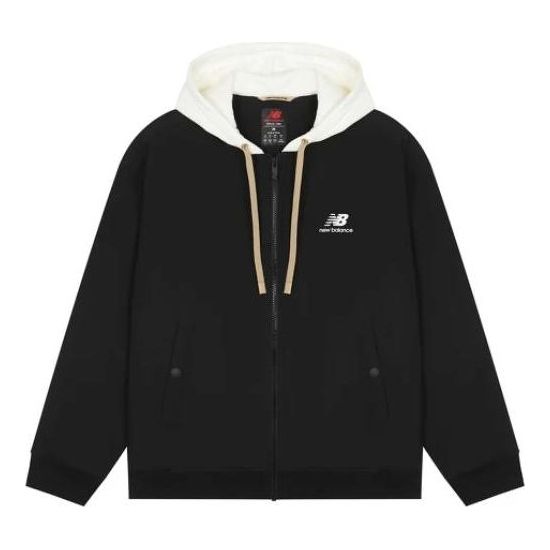 Суитчър New Balance Logo Full-zip Hoodie Черно | AMJ23362-BK, 0