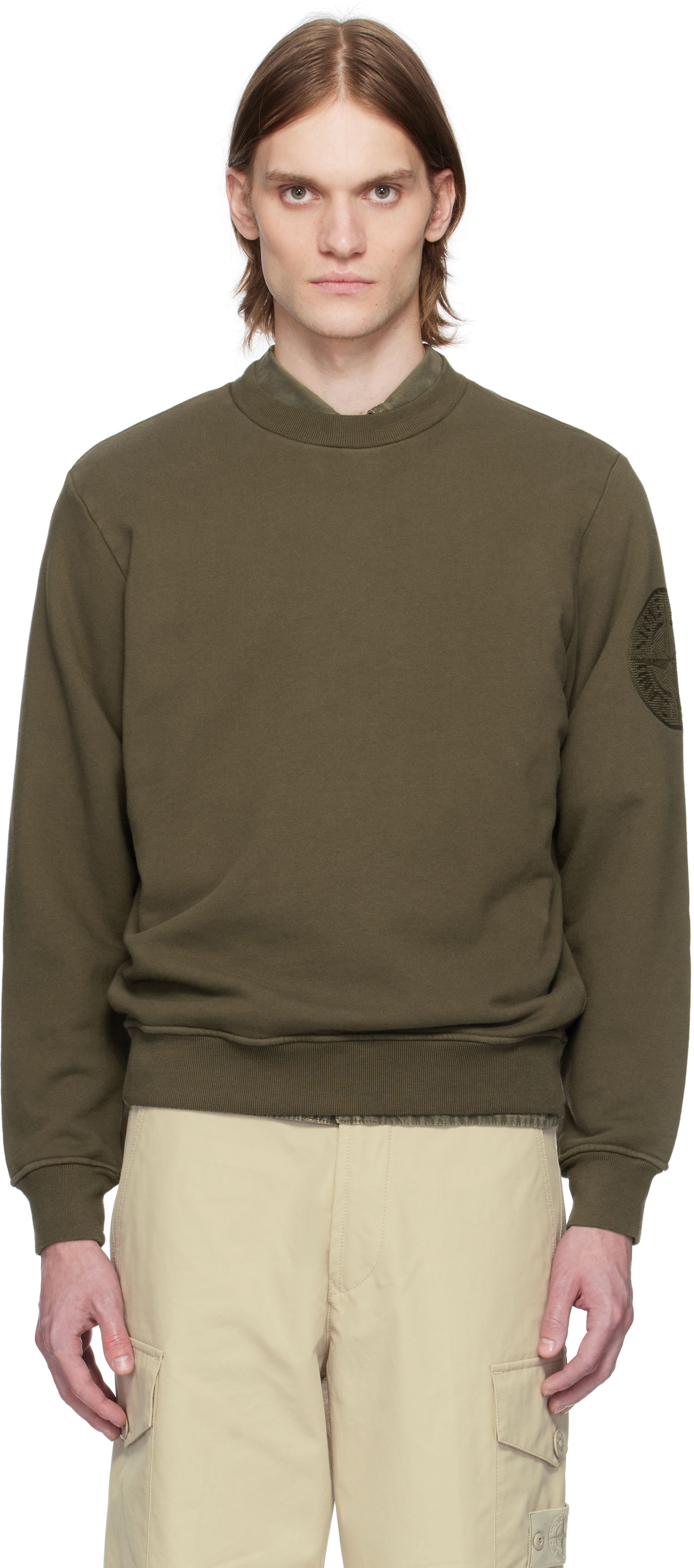 Пуловер Stone Island Stone Island Cotton Fleece Sweatshirt Зелено | K1S15 6100026 S0122, 0