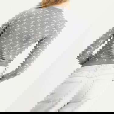 Пуловер Marine Serre Moon Jacquard Knit Fitted Crewneck Sweater Сиво | WTK014BCKNI0530-GR60, 3