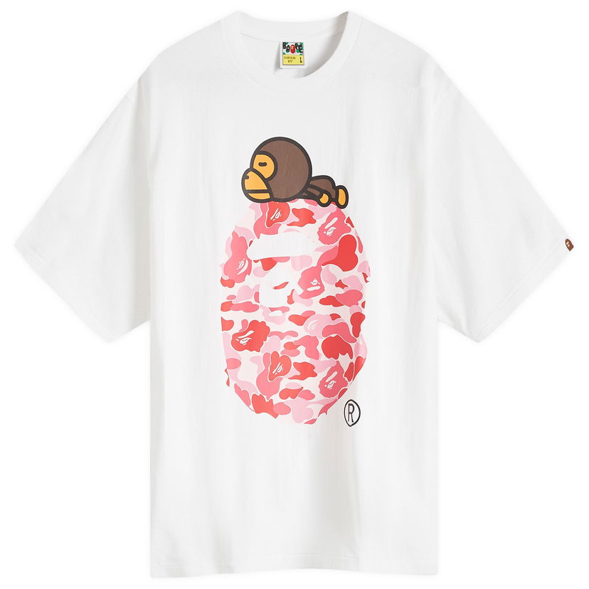 Тениска BAPE A Bathing Ape ABC Camo on Big Ape T-Shirt Бяло | 002TEK301004M-WHP