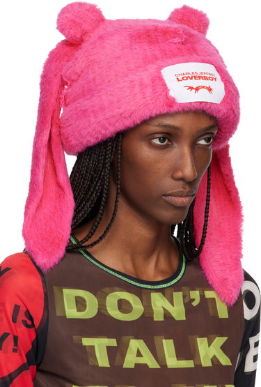 Шапка Charles Jeffrey Loverboy Charles Jeffrey LOVERBOY Fluffy Chunky Rabbit Beanie Розово | 052130127, 1