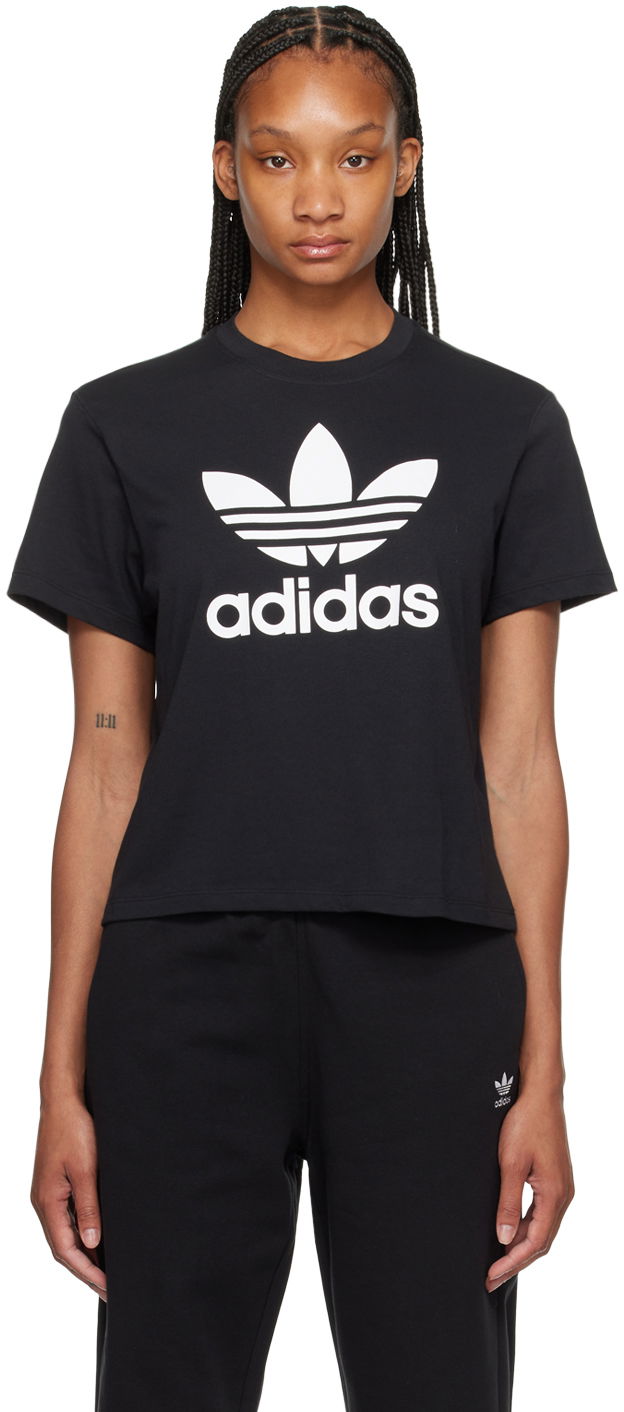 Тениска adidas Originals Black Adicolor Trefoil T-Shirt Черно | IU2422, 0