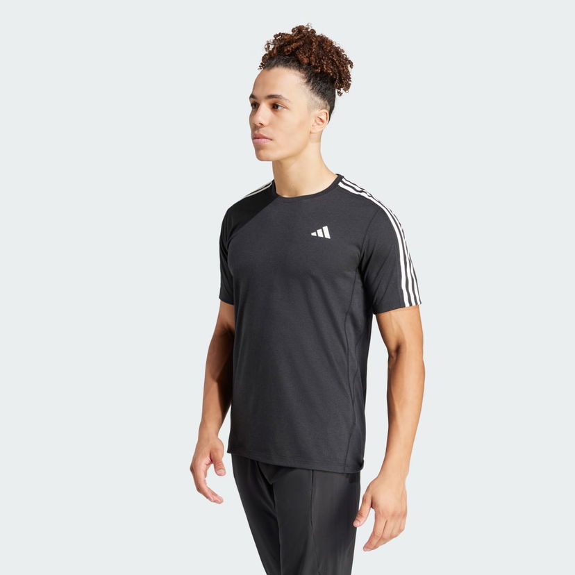 Тениска adidas Performance Own the Run 3-Stripes Tee Черно | IQ3834