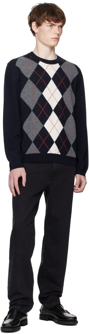 Пуловер A.P.C. A.P.C. Evan Argyle Sweater Тъмно синьо | WVBDR-H23419, 3