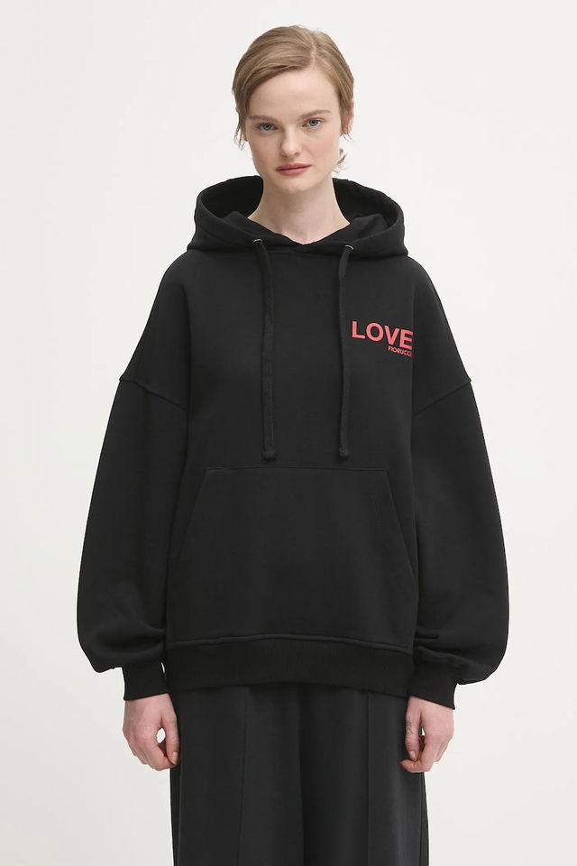 Cotton Kissing Angels Love Print Relaxed Hoodie