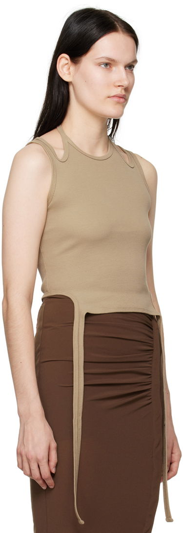 Потник Dion Lee Dion Lee Halter Tie Tank Top Бежово | A3438F21, 1