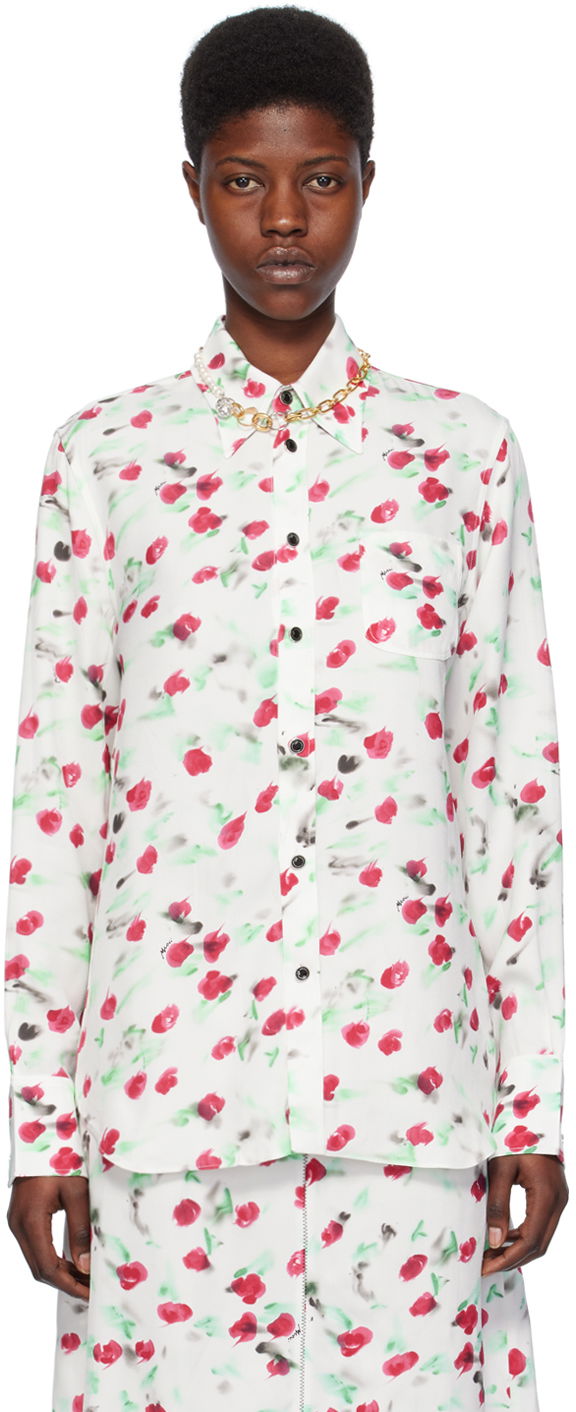 Риза Marni Printed Shirt Бяло | CAMA0103A0 UTVA12, 0