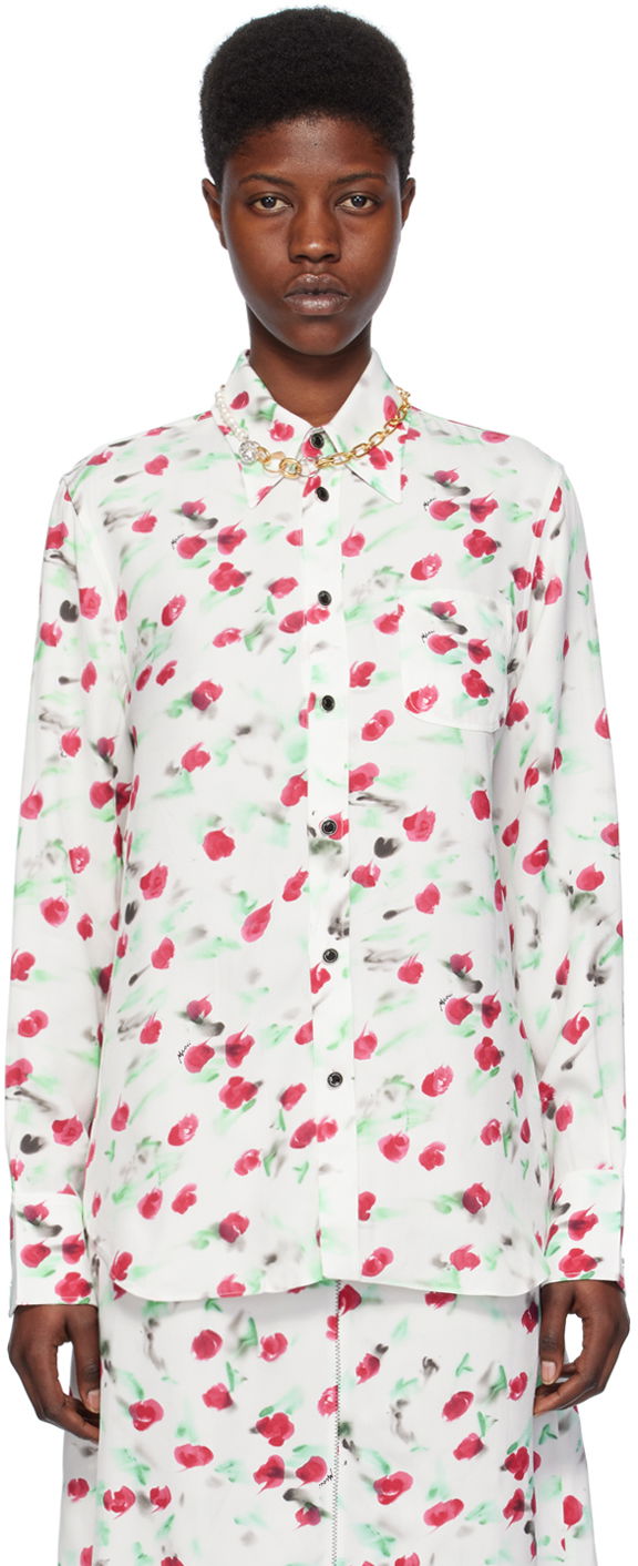 Риза Marni Printed Shirt Бяло | CAMA0103A0 UTVA12