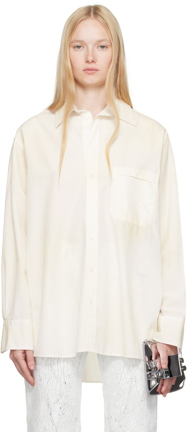 Риза Maison Margiela MM6 Maison Margiela Cotton Poplin Long Sleeve Shirt Бяло | S62DT0035 M35458, 0