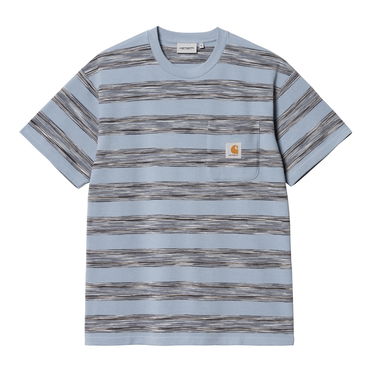 Тениска Carhartt WIP Short Sleeve Pocket T-Shirt in Misty Sky Stripe Синьо | I033679_5, 3