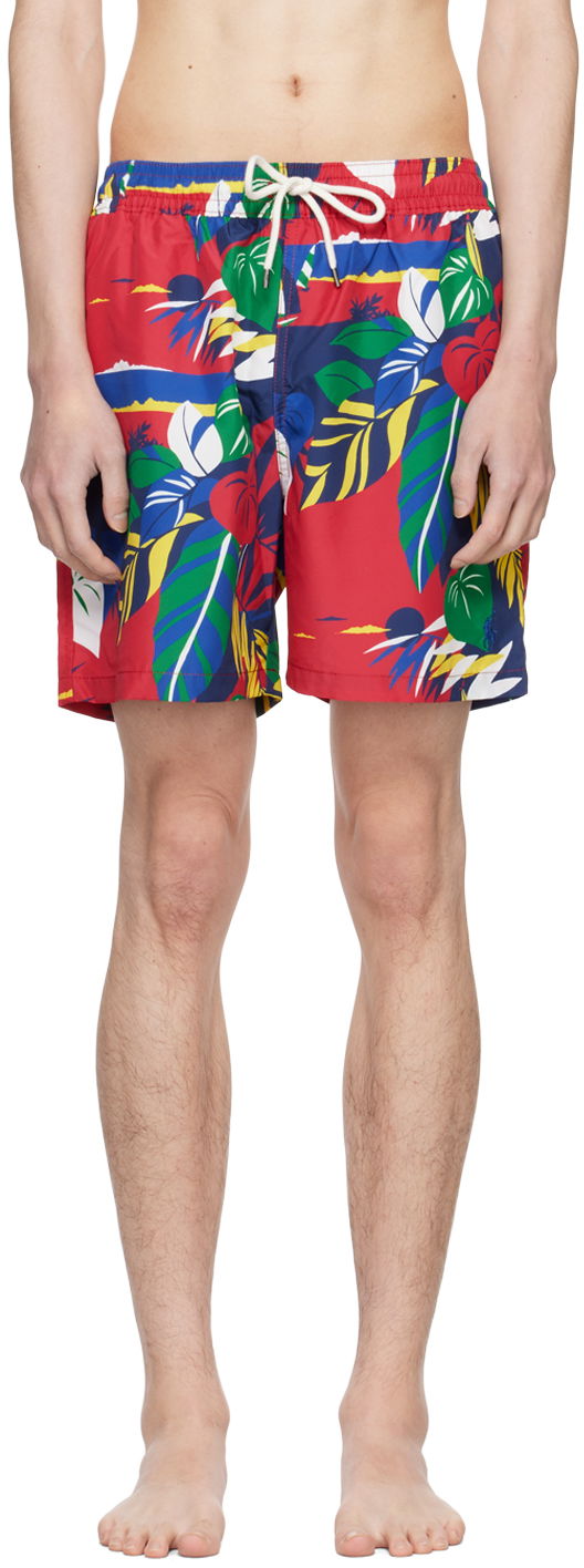 Бански Polo by Ralph Lauren Printed Swim Shorts Червено | 710924755002