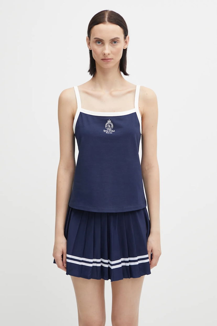 Потник Sporty & Rich Crown Tennis Pique Tank Тъмно синьо | TO079621304BL107