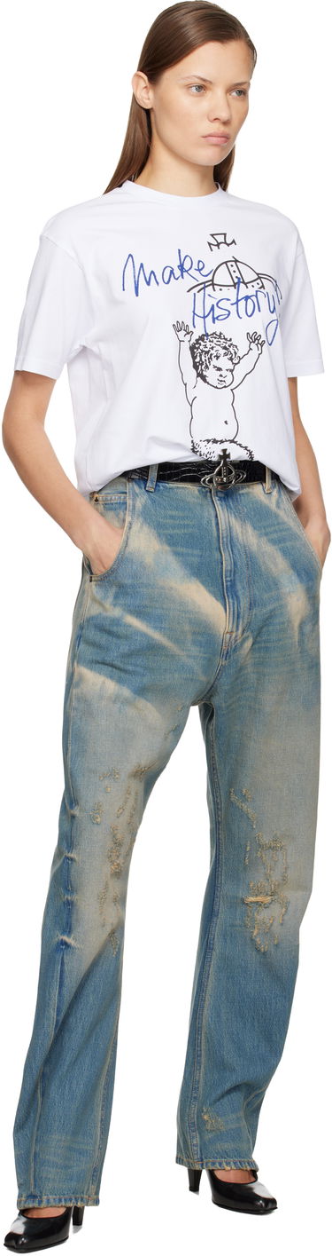 Тениска Vivienne Westwood Classic Make History! Baby Graphic T-shirt Бяло | 3G010048-J001M-, 4