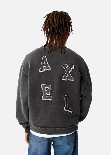 Суитчър AXEL ARIGATO Typo Light Washed Crewneck Sweatshirt Черно | A3017001, 7
