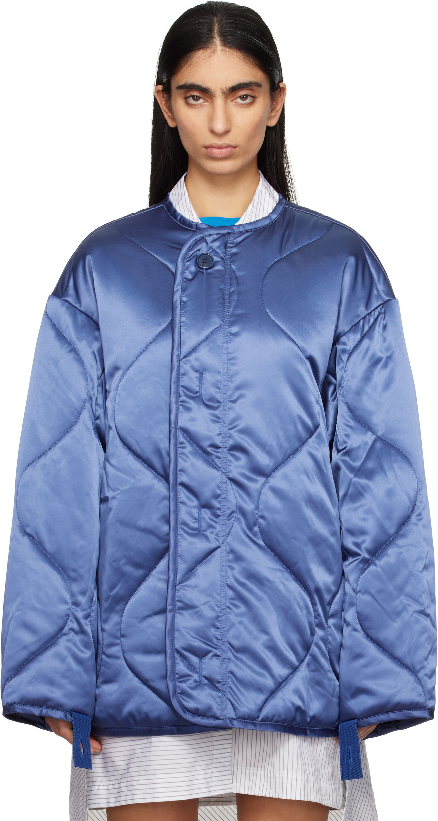 Пухо яке JW Anderson JW Anderson Oversized Quilted Jacket Синьо | JK0374-PG1680, 0