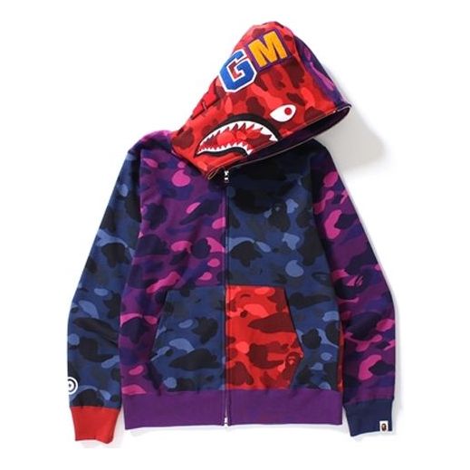 Суитчър BAPE Bathing Ape Shark Camo Full Zip Hoodie Многоцветен | 1D70-115-009