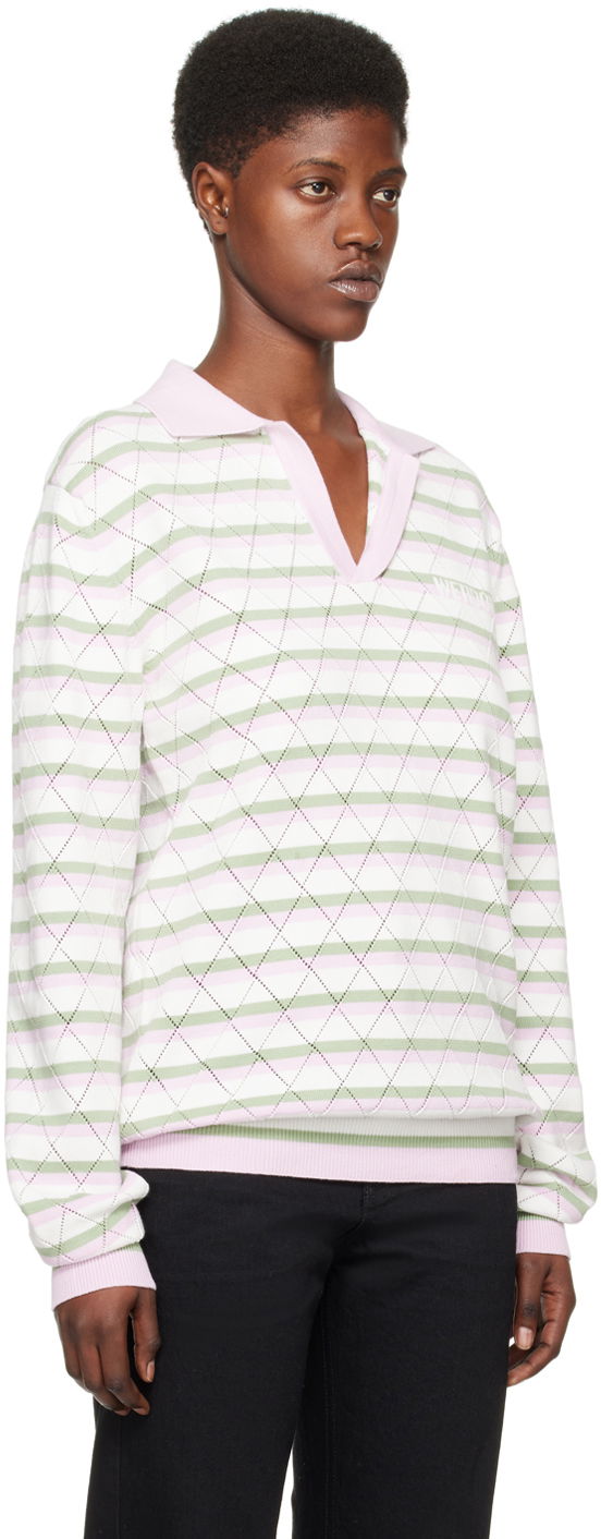 Пуловер We11done We11done Striped Knit Polo Shirt Многоцветен | WD-KT0-24-639-U-LP, 1