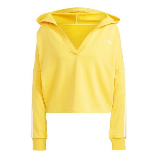 Суитчър adidas Originals Originals V-Neck Short Hoodie Жълто | IC8520, 0
