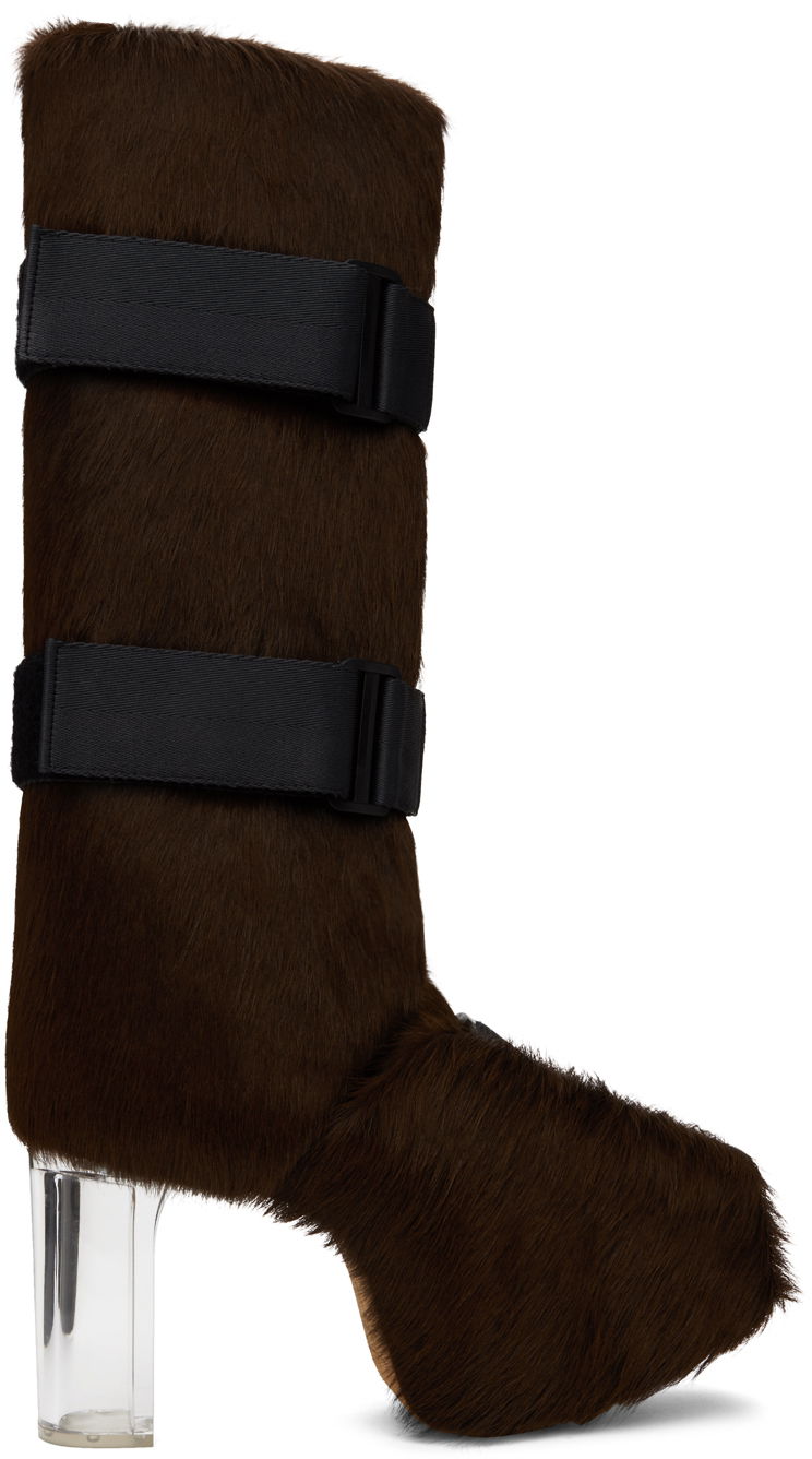 Облекло Rick Owens Rick Owens Brown Splint Platform Boots Кафяво | RR02C7826 LHLGR0