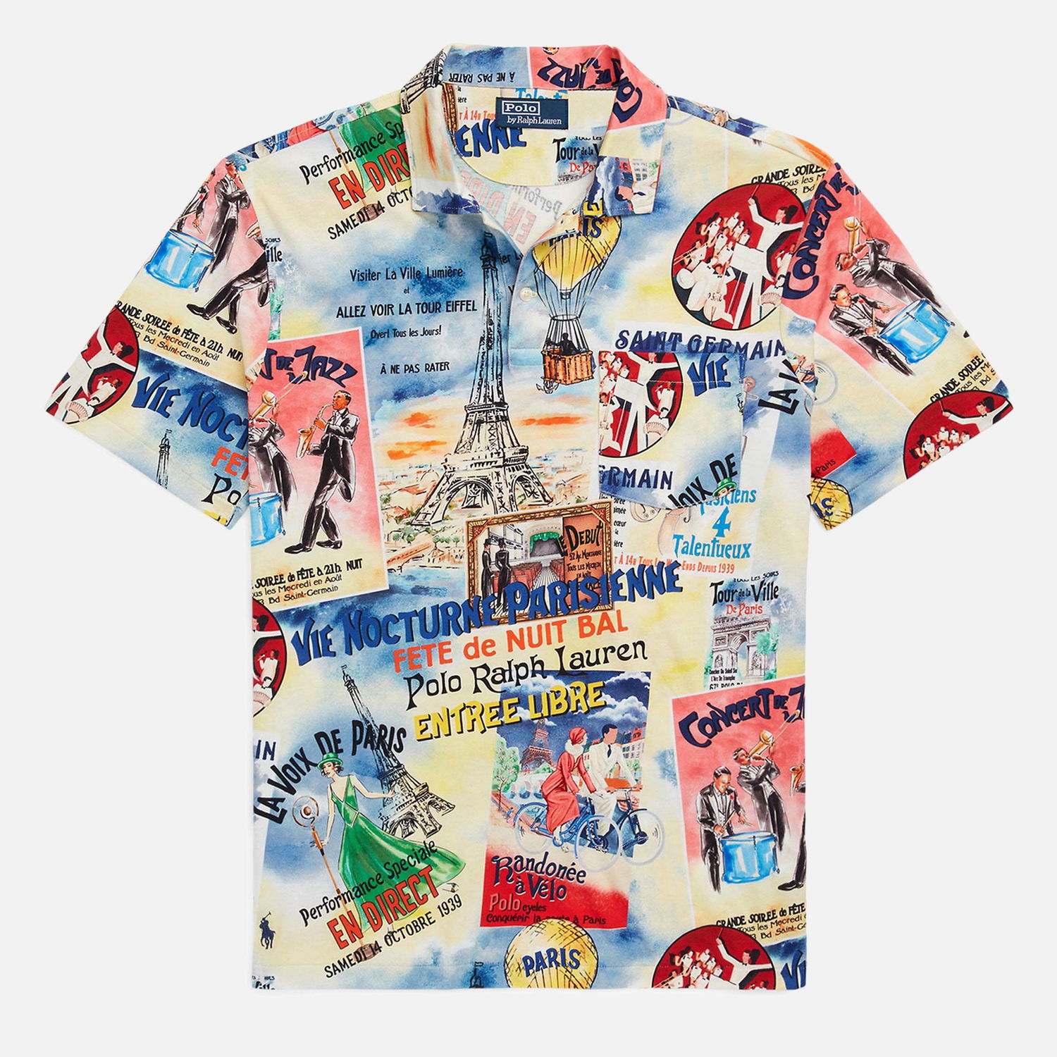 Риза Polo by Ralph Lauren Cotton-Jersey Poster Print Polo Shirt Многоцветен | 710934758001, 0