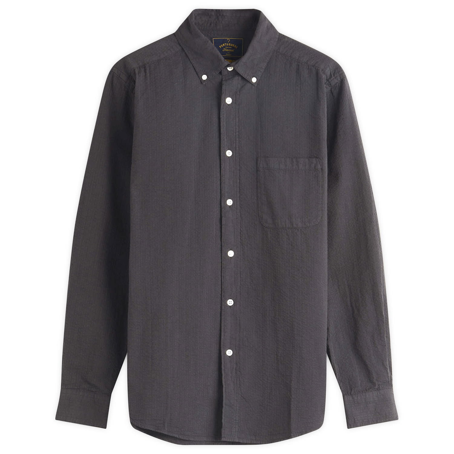 Риза Portuguese Flannel Atlantico Seersucker Shirt, Size Large Сиво | SS25-010-NVY, 0