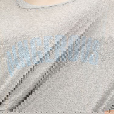 Тениска ERL Heather Grey Dangerous Crew Neck T-Shirt, Size Large Сиво | ERL08T012-HGY, 5