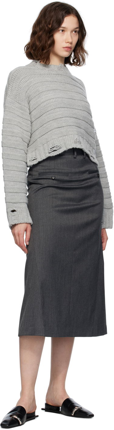 Пола Maison Margiela MM6 Maison Margiela Tailored Midi Skirt Сиво | S52MI0021 S47848, 3