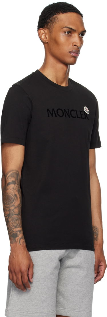 Тениска Moncler Moncler Flocked Logo Cotton T-Shirt Бяло | K20918C000368390T, 4