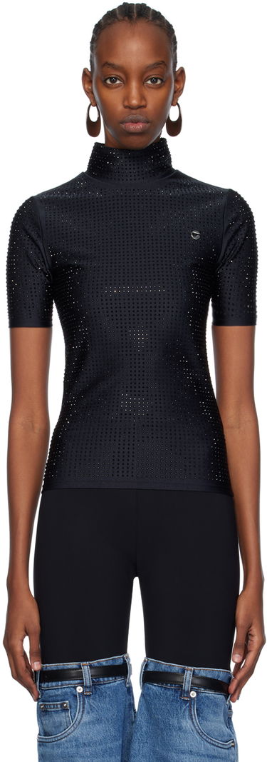 Пуловер Coperni Coperni Crystal Embellished Mock Neck Top Черно | COPJS20BIS855, 0