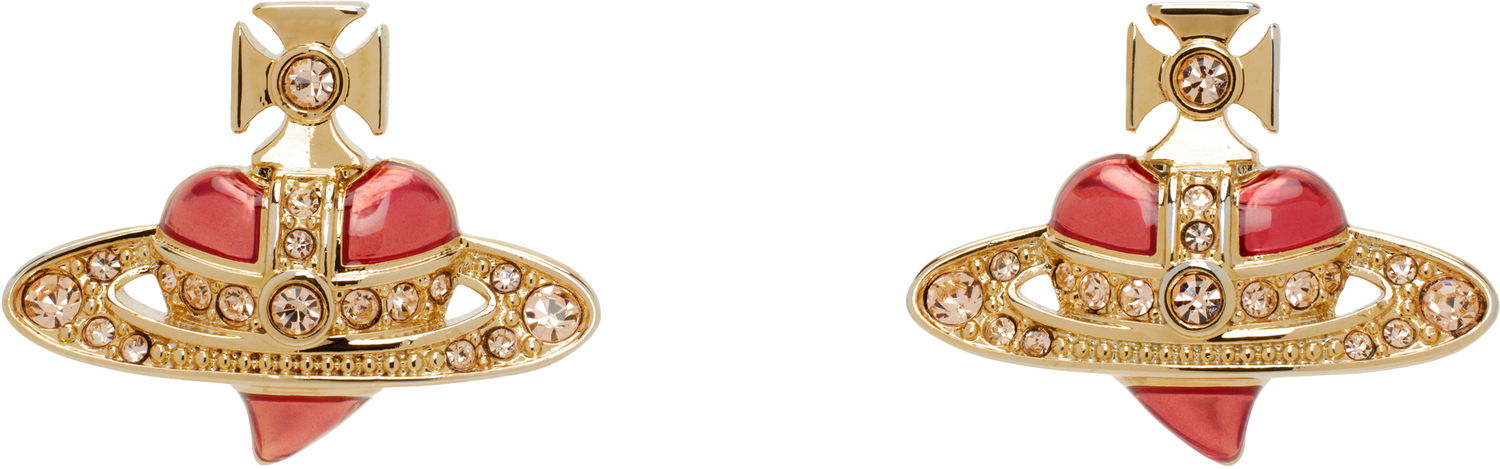 Обеци Vivienne Westwood Vivienne Westwood New Diamante Heart Earrings Червено | 6201033K-02R856-, 0