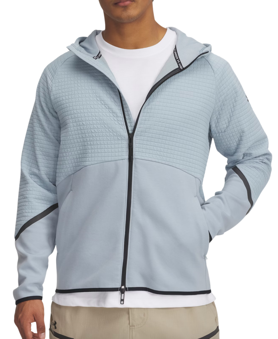 Суитчър Under Armour Unstoppable Fleece Grid Full-Zip Hoodie Синьо | 1386543-465, 0