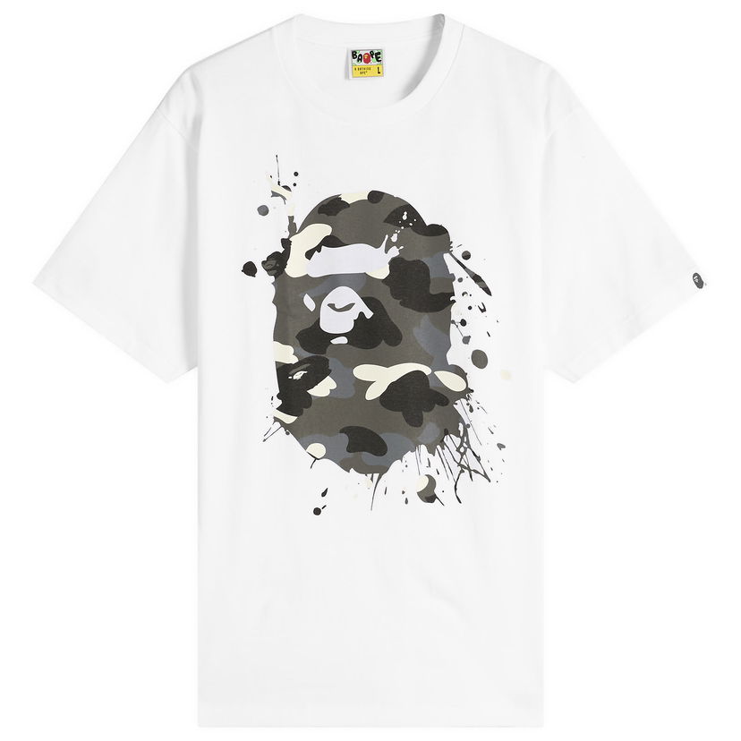 Тениска BAPE City Camo Painting Head Tee Бяло | 001TEL801029M-WHT