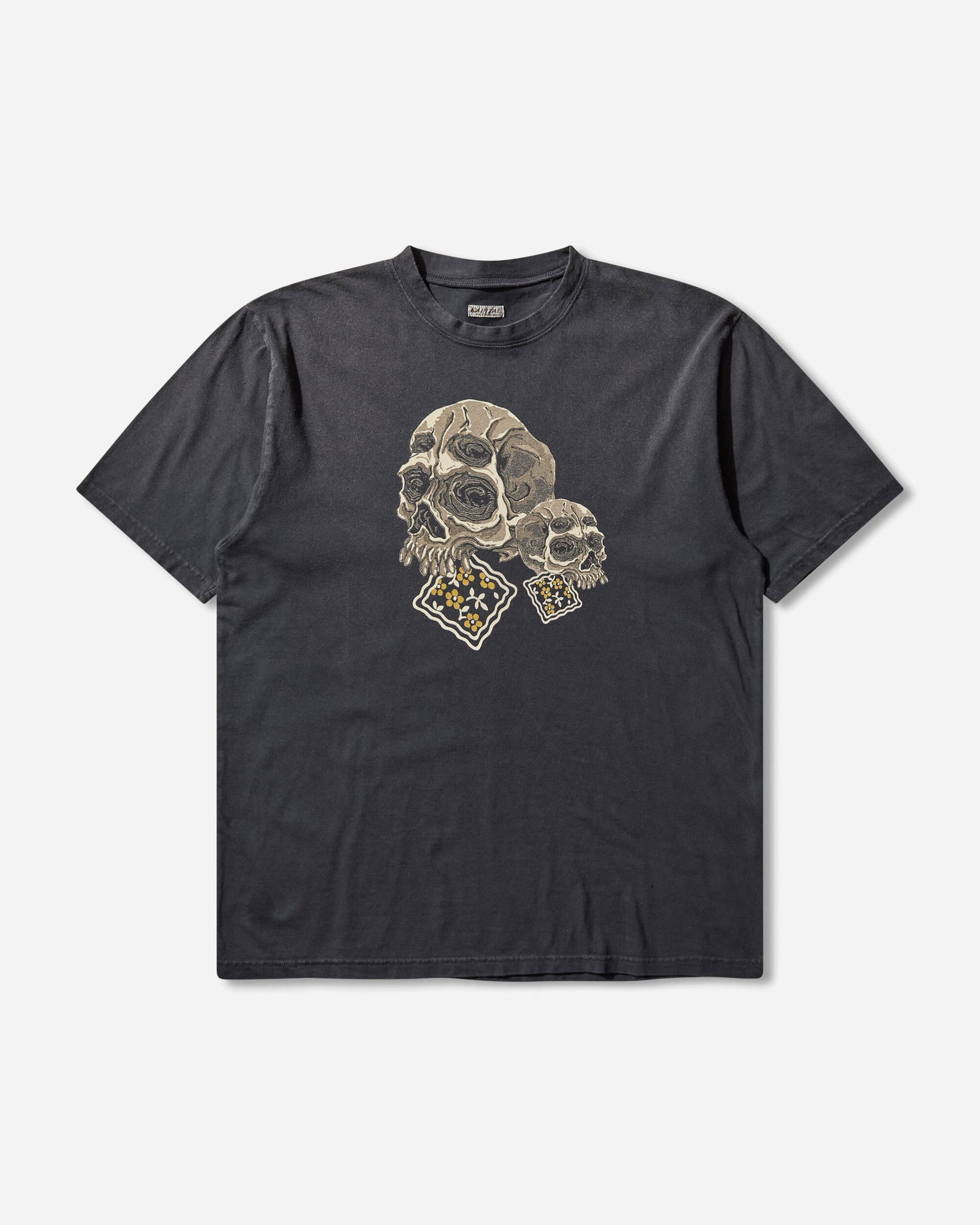 Тениска KAPITAL Jersey Crew T-Shirt Peckish Rain Skull Черно | K2506SC233 BLACK, 1